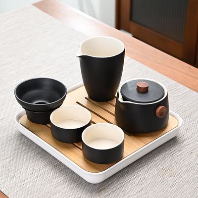 家用黑陶快客陶瓷功夫茶具套装便携式旅行包茶壶茶海茶滤茶杯茶盘