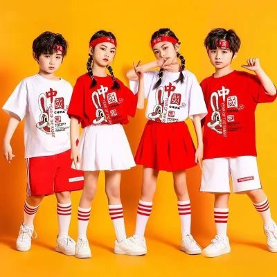 六一儿童节中小学生运动会男女童春夏季啦啦队演出服中国风表演服