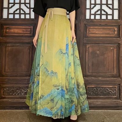 新中式全套马面裙改良汉服女装夏季日常复古风仙女薄款半身裙套装