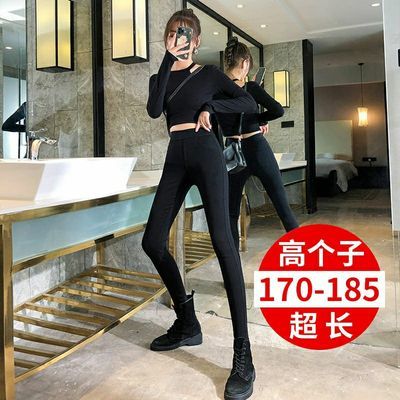 秋款紧身高腰加长款显瘦黑色外穿高个新款高弹力打底裤瘦腿裤韩版