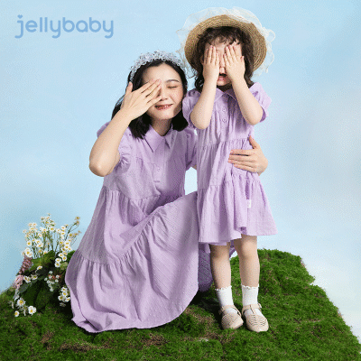 杰里贝比母女装夏天2024新款女童夏季裙子宝宝连衣裙夏洋气亲子装
