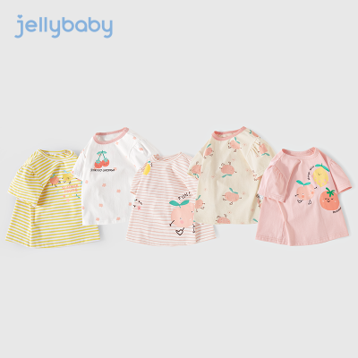 杰里贝比女童t恤夏季儿童夏装衣服洋气3岁女宝宝短袖洋气夏款上
