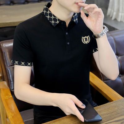 新款短袖T恤男士夏季薄款时尚polo翻领衫男韩版修身休闲帅气