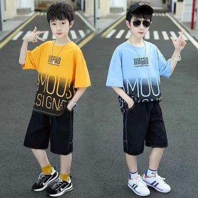 儿童装男童夏装套装新款中大童男孩夏季韩版帅气短袖潮衣服两件套