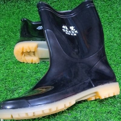 中筒黑色雨靴牛筋底水鞋防滑耐磨雨鞋雄鹭钓鱼轻便通用劳保户外优惠商品图片