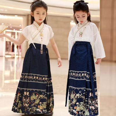 女童汉服马面裙夏季套装中国风古装长裙女孩半身裙儿童公主裙礼服