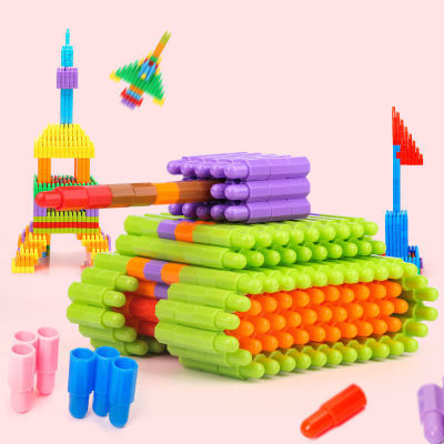 儿童拼装益智粒男孩玩具火箭大号子弹头积木3到6岁大颗粒智力开发