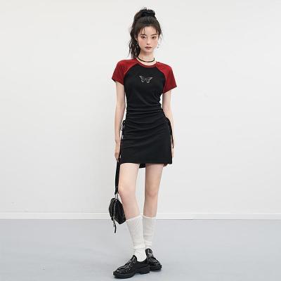 辣妹连衣裙女2023年夏季新款设计感小众美式辣妹抽绳包臀裙