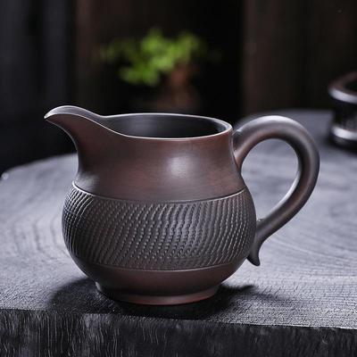 紫砂公道杯茶漏套装一体手工家用大号紫陶茶海功夫茶具配件滤茶器