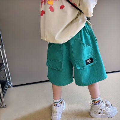 男童短裤2023夏季新款儿童炸街洋气工装裤中大童夏天绿色薄款