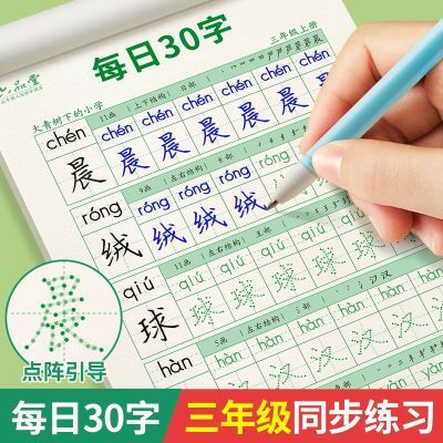 三年级字帖上册下册每日30字小学生专用练字帖每日一练人教版语文