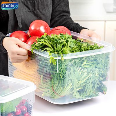 安买冰箱大容量保鲜盒食品级塑料带盖透明鸡蛋蔬菜厨房冷冻收纳盒