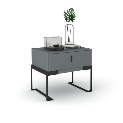 意式轻奢床头柜简约现代皮质北欧极简卧室收纳床边柜网红ins风格