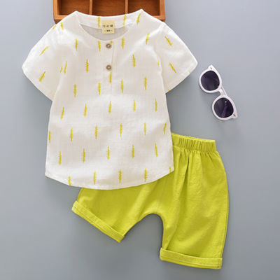 童装男童薄款短袖套装女宝宝婴幼儿童夏季婴儿衣服两件套12-3-4岁
