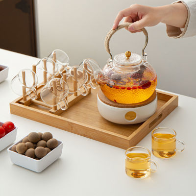 日式玻璃温茶炉套装轻奢蜡烛加热底座耐热防爆家用水果花茶壶煮茶