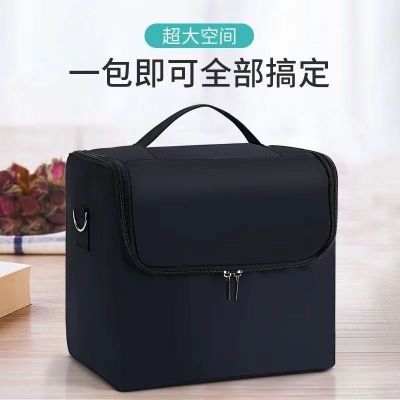 大容量防水纹绣化妆包手提收纳包简约便携美甲纹绣化妆师工具箱