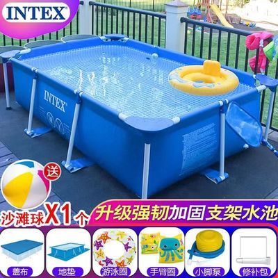 intex支架游泳池家用儿童大型泳池户外加厚游泳池充气泳池可