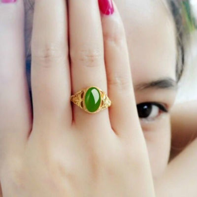 红绿宝石戒指女越南沙金活口久不褪色妈妈戒子指环