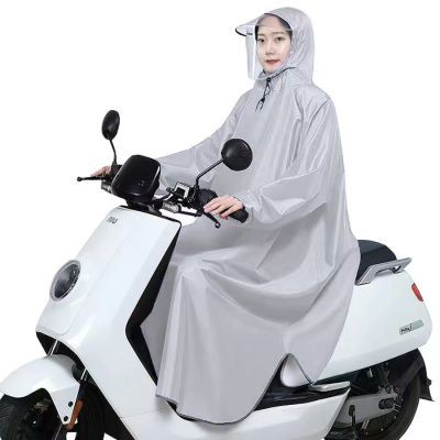 有袖雨披电动车摩托车雨衣单人男女士成人加大加厚有护脸骑行雨衣