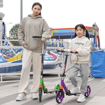 代步成人滑板车成年人大学生减震两轮大轮代步车儿童8-12岁踏板车