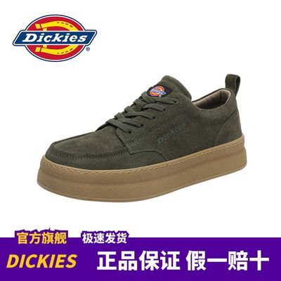 Dickies男鞋低帮板鞋男2024新款美式户外休闲鞋厚底增高复古皮鞋