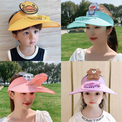 儿童成人款USB可充电夏季遮阳帽防紫外线显脸小男女同款风扇帽