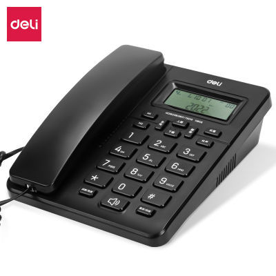 得力13606电话机座机 固定电话办公家用来去电查询可接分机黑色白