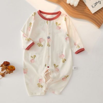 婴儿连体衣夏季薄款睡衣宝宝衣服长袖哈衣纯棉韩版爬服新生儿衣服