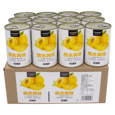 新鲜水果糖水砀山特产黄桃罐头6罐425g对开整箱烘焙4罐装批