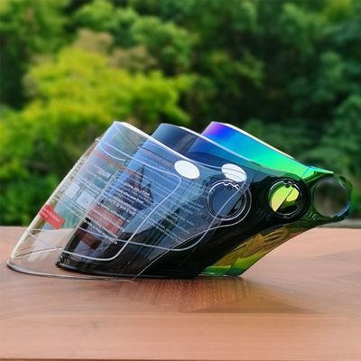 高清彩色镜片通用头盔专用配件透明镜片防晒防紫外线通用挡风面罩