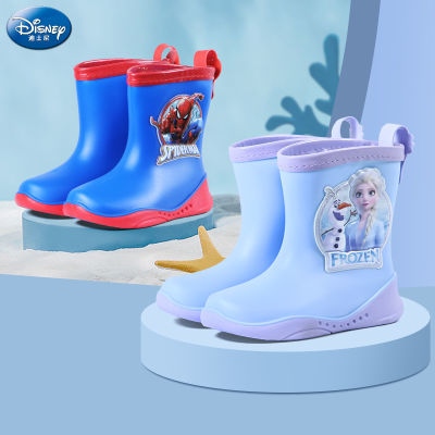 迪士尼儿童雨鞋学生水鞋女小童雨靴爱莎公主雨衣短筒防滑2023