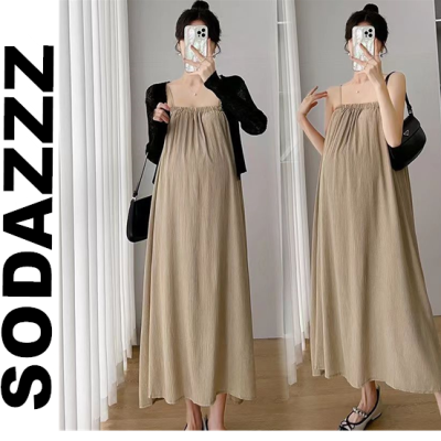 SODAZZZ夏套装时尚法式潮妈上衣春夏高级感孕妇吊带连衣裙两件套