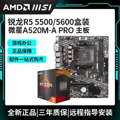 AMD R5 5500/5600 ��װ��΢��A520M-A PRO ̨ʽ����������CPU��װ