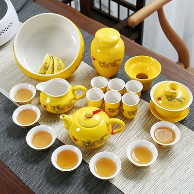茶具套装家用整套 陶瓷功夫茶具一套 结婚茶壶盖碗茶杯茶道泡茶器