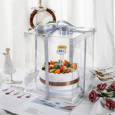蛋糕盒透明 46/8/10/12寸方形生日蛋糕盒加高单网红ins礼品手办盒