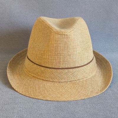 新款高档亚麻帽子男中老年夏季防晒透气休闲遮太阳帽英伦绅士礼帽