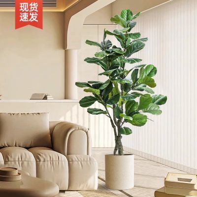 仿真绿植假植物琴叶榕高端轻奢客厅装饰大型仿生盆栽室内盆景摆件