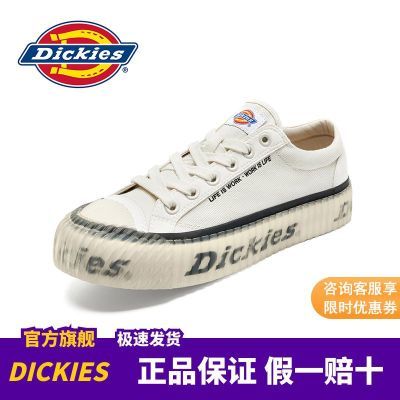 Dickies帆布鞋男低帮春秋新款小白鞋女士透气潮流百搭情侣休闲鞋