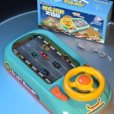 网红款赛车闯关大冒险驾驶汽车方向盘游戏机模拟器3到6岁男孩玩具