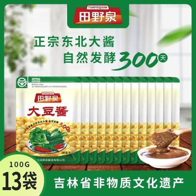 田野泉大豆酱100g*13袋 东北农家特产大豆酱 酱香浓郁 