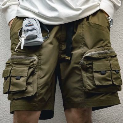 山系户外夏季短裤男士潮流橄榄绿立体多口袋机能裤百搭直筒五分裤