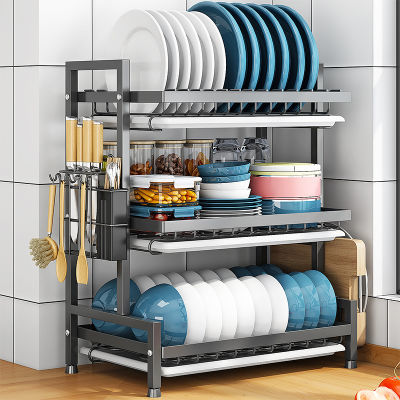 加厚厨房碗碟置物架收纳架多功能台面沥水架碗碟架筷子刀架放碗柜