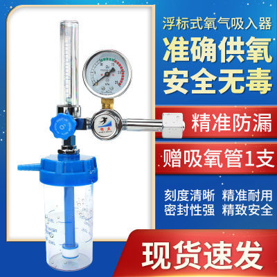 浮标式氧气吸入器家用流量压力表湿化瓶减压阀潮化杯氧气表呼吸器