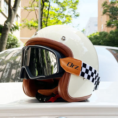 ORZ复古摩托车头盔男女哈雷半盔机车安全帽踏板3/4盔国标3C认证帽