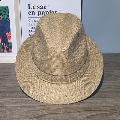 新款帽子男士中老年夏季亚麻礼帽遮阳帽太阳帽透气绅士休闲帽防晒