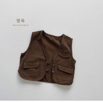 儿童马甲腔调范儿2024秋季新款男童日系坎肩中小童洋气百搭背心潮