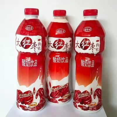 娃哈哈1.5L大红枣枸杞酸奶*3瓶临期特价
