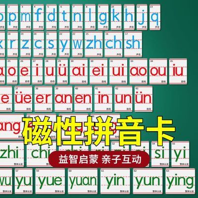 磁性汉语拼音卡片拼音磁力贴教具贴墙磁吸贴片拼音卡片全套一整套