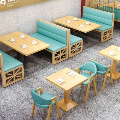 餐厅小吃饭店网红奶茶店甜品店咖啡厅汉堡店商用沙发卡座桌椅组合
