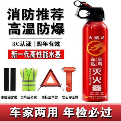 车载灭火器油车电车家用可灭电火环保水基型消防器材年检审车专用